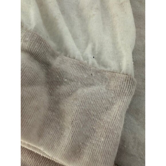 Yummy Sweater Co Raglan Burnout Crewneck Top Shirt Beige Cream Tan XL Thin SEE - Picture 5 of 10
